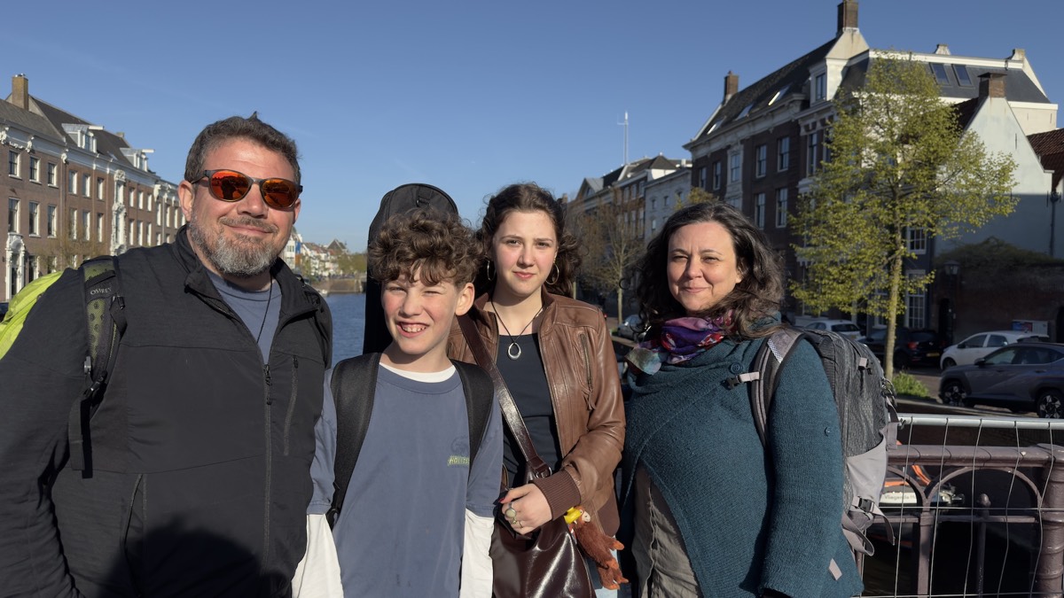 Mihai with his family on holiday in the Netherlands