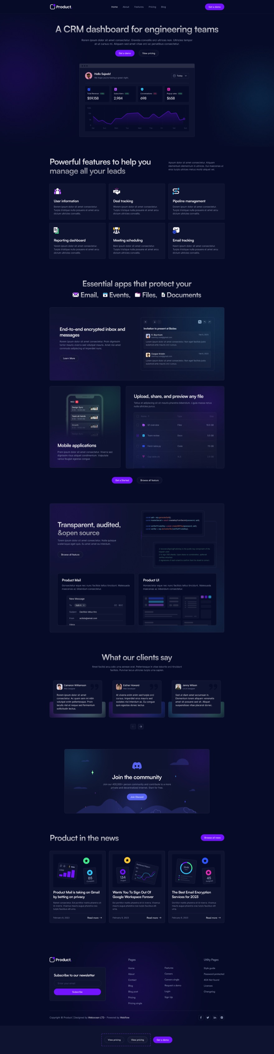 The Midnight CRM design in Figma