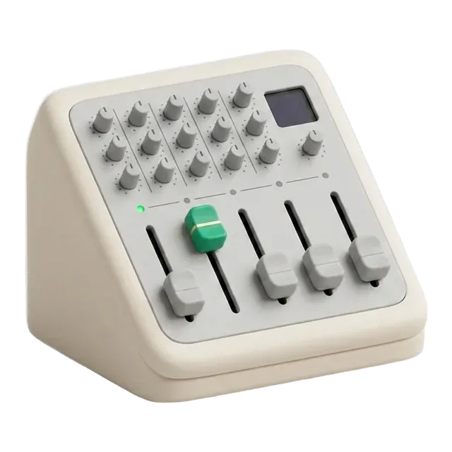 A pocket mixer with one fader raised