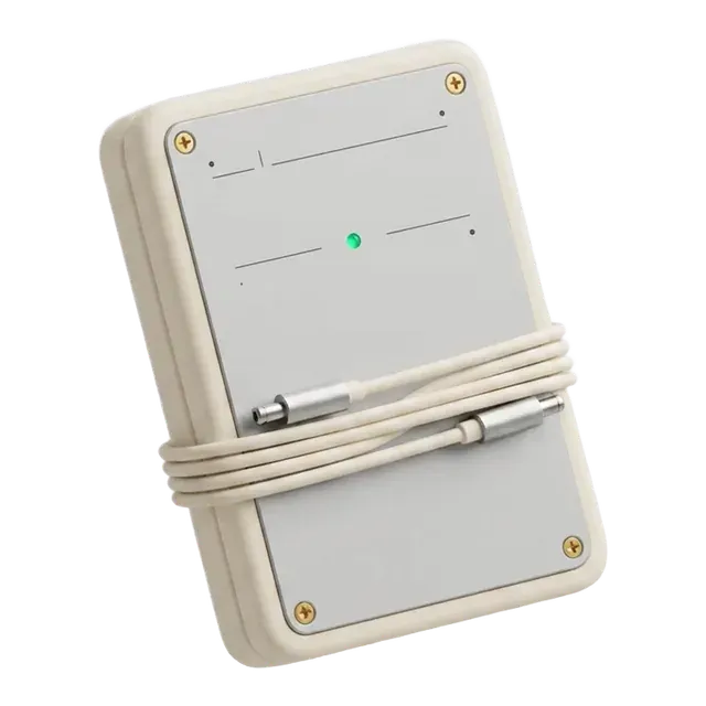 A sealed unit with no controls, a cable wrapped around it